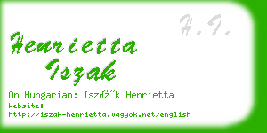 henrietta iszak business card